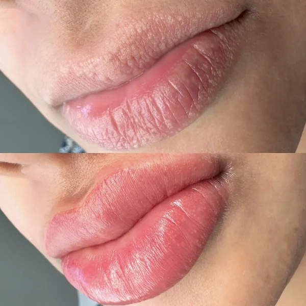 Lips tattoo watercolour technique